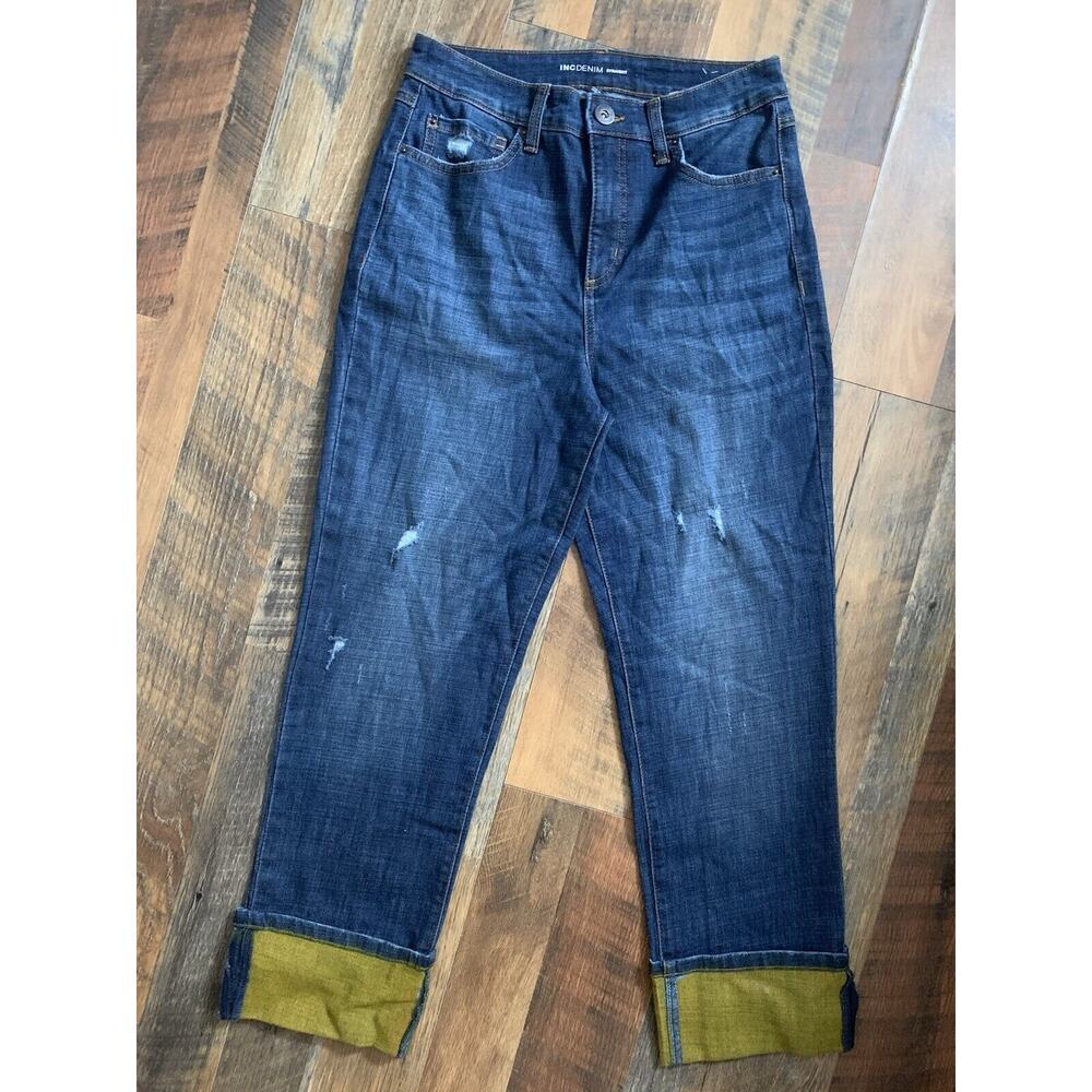 INC Denim Women's Straight Leg Denim Jeans Roll Cuffs Size 8/29